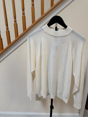 Designers Originals Cream Lightweight Mock Turtleneck Sweater